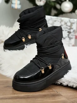 Outlet Wsuwane śniegowce damskie w m kolorze Dabenda Śniegowce|Botki Z Grubym Ociepleniem