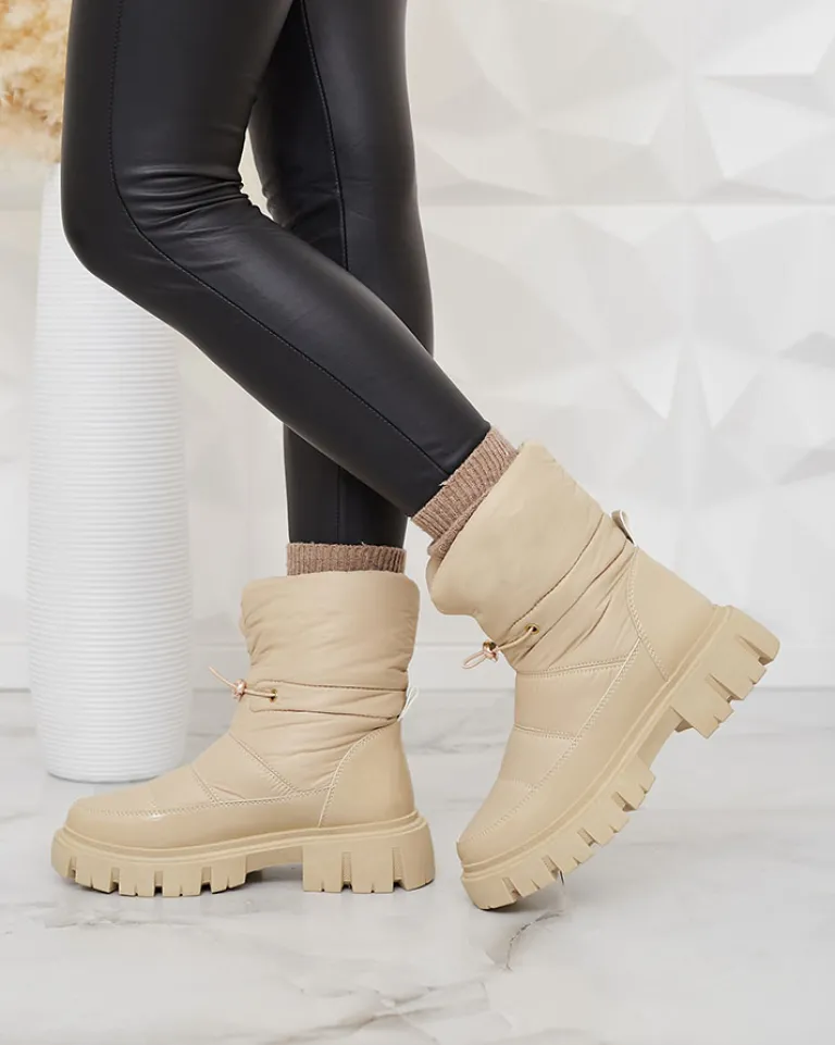 Clearance Wsuwane śniegowce damskie w m kolorze Sadella Śniegowce|Botki Z Grubym Ociepleniem