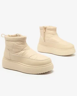 Outlet Wsuwane śniegowce damskie w m kolorze Armeda Śniegowce|Botki Z Grubym Ociepleniem