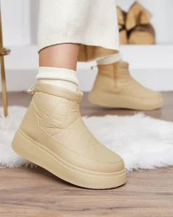 Outlet Wsuwane śniegowce damskie w m kolorze Armeda Śniegowce|Botki Z Grubym Ociepleniem