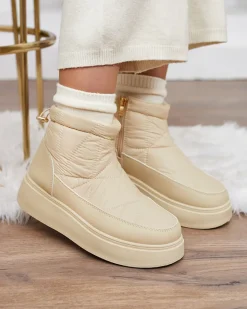 Outlet Wsuwane śniegowce damskie w m kolorze Armeda Śniegowce|Botki Z Grubym Ociepleniem