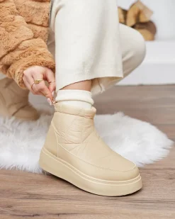 Outlet Wsuwane śniegowce damskie w m kolorze Armeda Śniegowce|Botki Z Grubym Ociepleniem