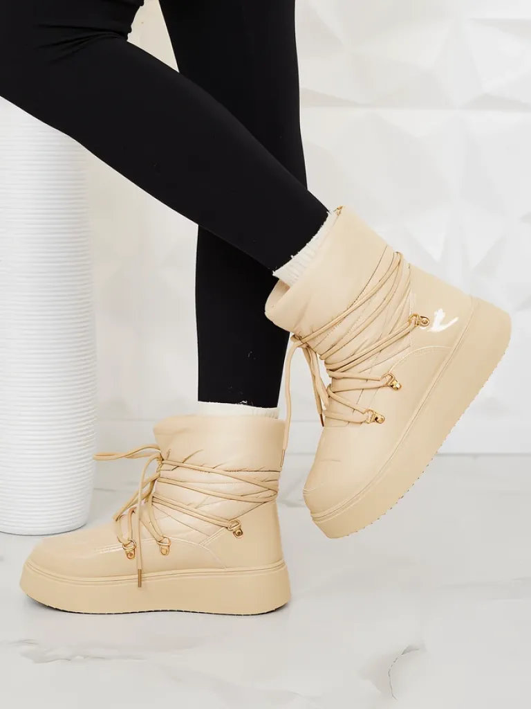 Discount Wsuwane śniegowce damskie w m kolorze Dabenda Śniegowce|Botki Z Grubym Ociepleniem