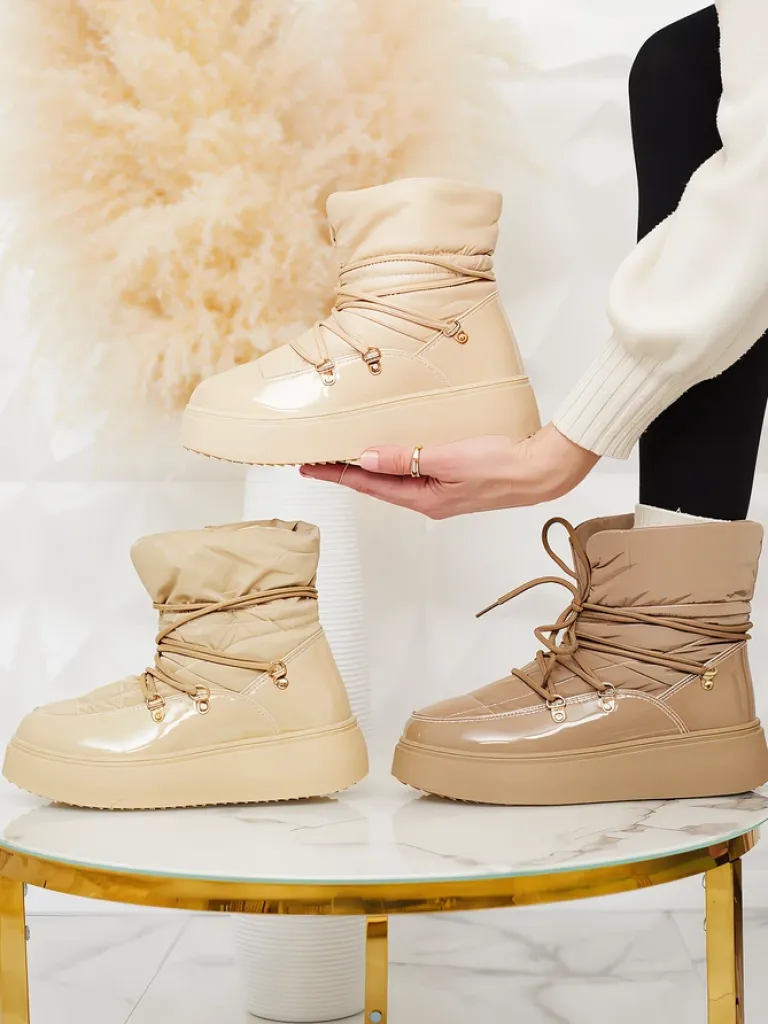 Discount Wsuwane śniegowce damskie w m kolorze Dabenda Śniegowce|Botki Z Grubym Ociepleniem