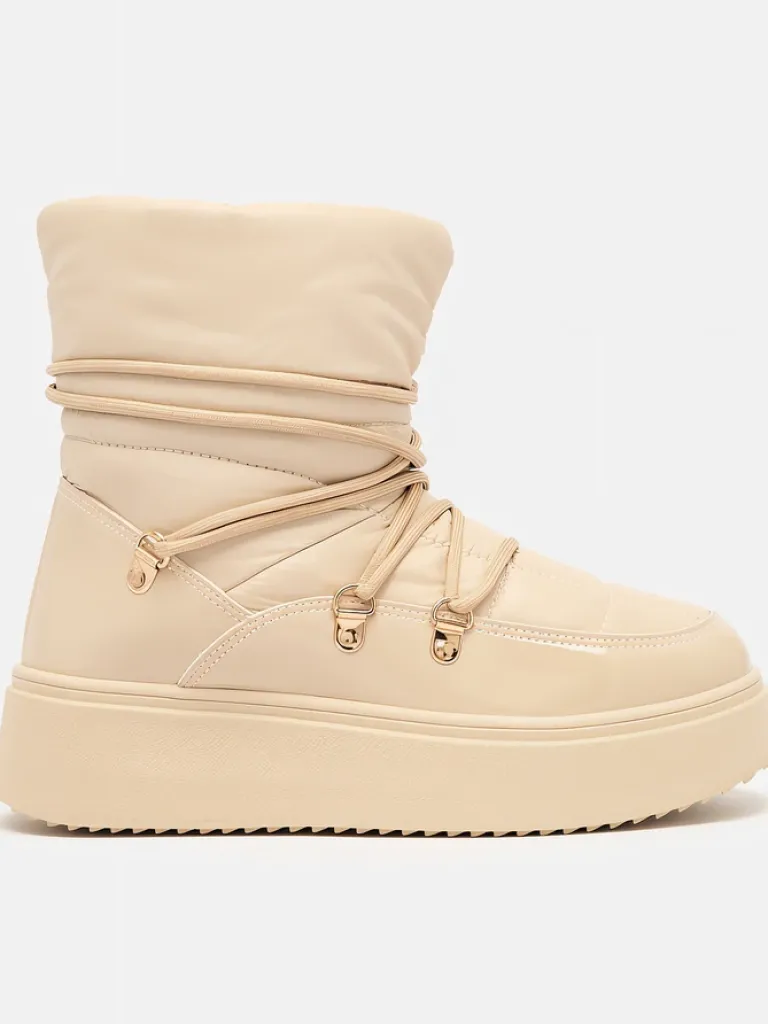 Discount Wsuwane śniegowce damskie w m kolorze Dabenda Śniegowce|Botki Z Grubym Ociepleniem