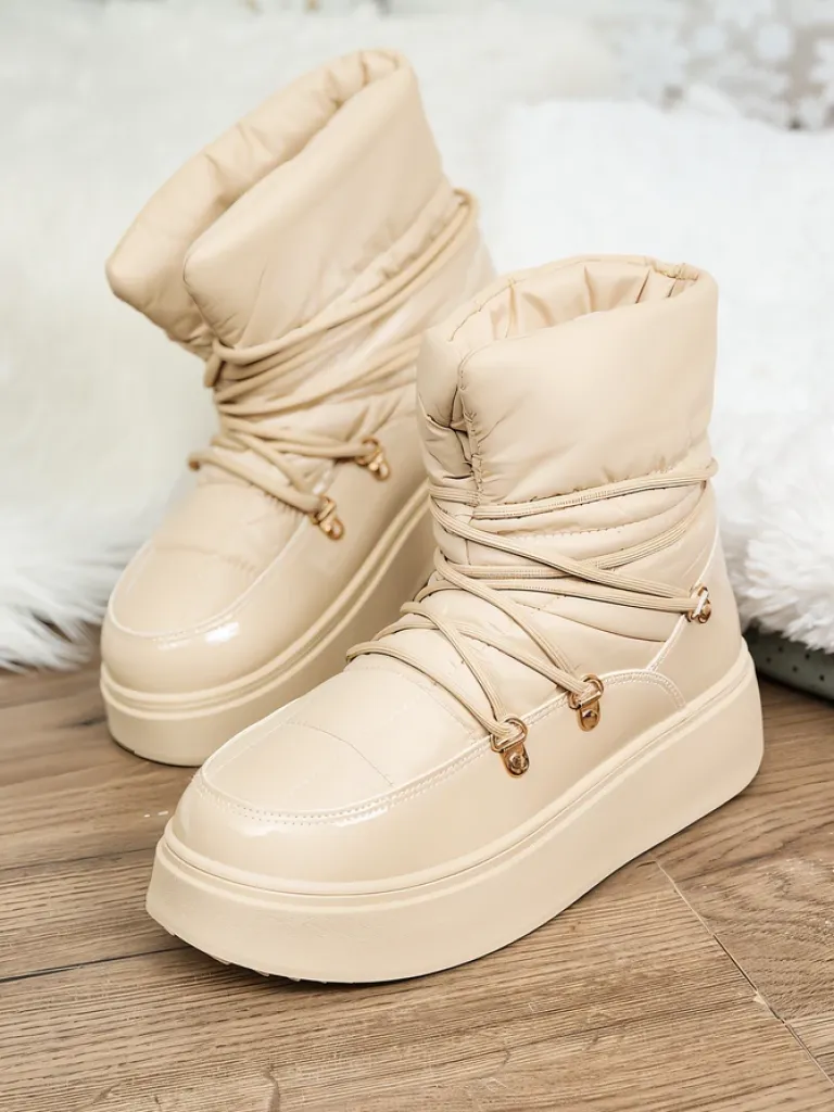 Discount Wsuwane śniegowce damskie w m kolorze Dabenda Śniegowce|Botki Z Grubym Ociepleniem