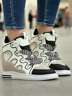 Wysokie sportowe buty damskie z ukrytym koturnem Oblaffi Damskie Sneakersy