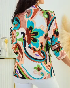 Outlet Wzorzysta marynarka damska Bluzy|Kurtki / Marynarki / Płaszcze