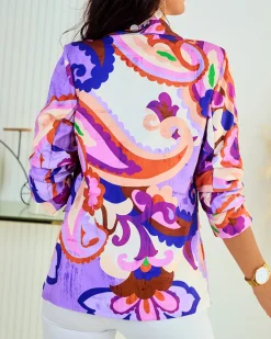 Outlet Wzorzysta marynarka damska Bluzy|Kurtki / Marynarki / Płaszcze