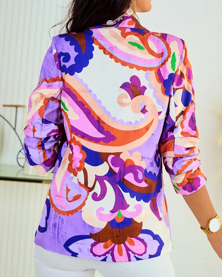 Outlet Wzorzysta marynarka damska Bluzy|Kurtki / Marynarki / Płaszcze