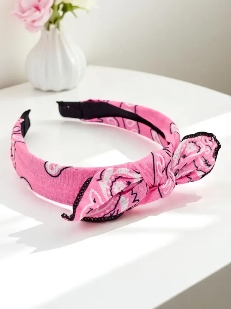 Wzorzysta opaska do włosów z kokardką Mila Damskie Akcesoria Do Włosów
