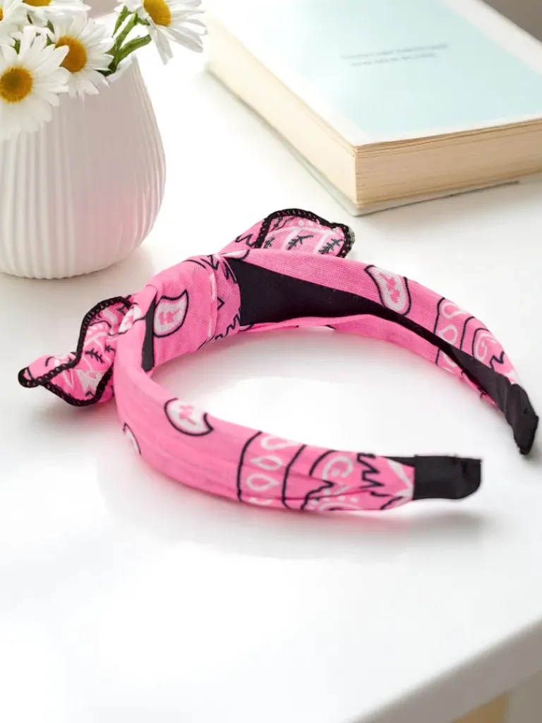 Wzorzysta opaska do włosów z kokardką Mila Damskie Akcesoria Do Włosów