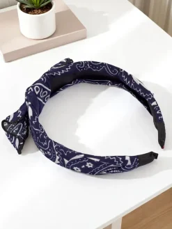 Wzorzysta opaska do włosów z kokardką Mila Damskie Akcesoria Do Włosów