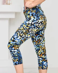 Outlet Wzorzyste damskie legginsy 3/4 Spodenki 3/4|Krótkie Spodenki