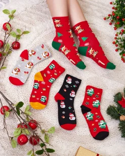 Wzorzyste świąteczne skarpety damskie 5/pak Skarpetki