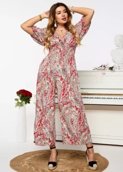 Outlet Wzorzysty kombinezon damski w kolorze m Kombinezony