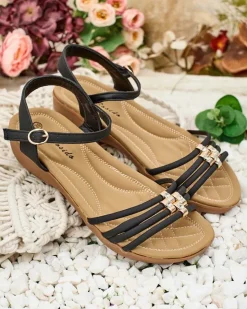 Zdobione damskie sandały Sun Crusher Sandały Płaskie