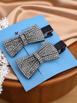 Sale Zestaw 2 spinek do włosów z kokardkami z cyrkoniami Isadora Damskie Akcesoria Do Włosów