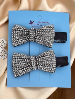 Sale Zestaw 2 spinek do włosów z kokardkami z cyrkoniami Isadora Damskie Akcesoria Do Włosów