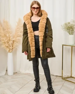 Zielona kurtka zimowa damska PLUS SIZE Plus Size|Kurtki / Marynarki / Płaszcze