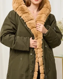 Zielona kurtka zimowa damska PLUS SIZE Plus Size|Kurtki / Marynarki / Płaszcze