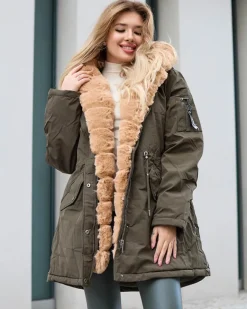 Zielona kurtka zimowa damska PLUS SIZE Plus Size|Kurtki / Marynarki / Płaszcze