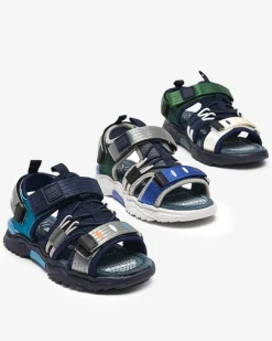 Zielone dziecięce sandałki na rzepy Meteris Chłopięce