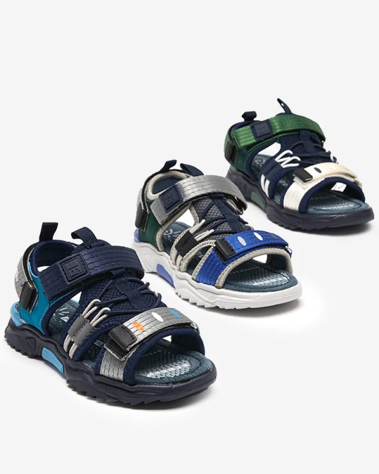 Zielone dziecięce sandałki na rzepy Meteris Chłopięce