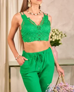 Outlet koronkowy top damski Bluzki / Koszule / Koszulki