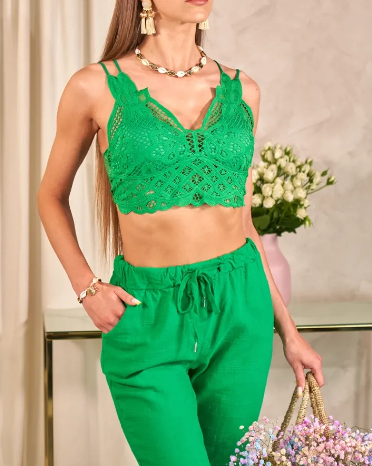 Outlet koronkowy top damski Bluzki / Koszule / Koszulki