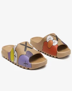 Sale Złoto - brązowe damskie klapki Elmino Klapki Basenowe|Klapki Płaskie