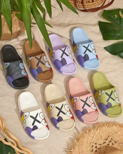 Sale Złoto - brązowe damskie klapki Elmino Klapki Basenowe|Klapki Płaskie