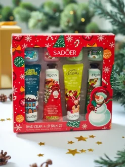 Clearance Sadoer Świąteczny zestaw kremów do rąk i balsamów do ust Dłonie|Twarz