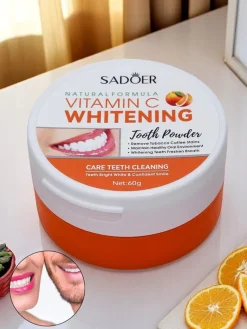 Online Sadoer Wybielający puder do zębów usuwający przebarwienia po kawie, herbacie i tytoniu z Wit C Higiena I Zdrowie