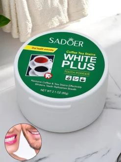 Online Sadoer Wybielający puder do zębów usuwający przebarwienia po kawie i herbacie Higiena I Zdrowie