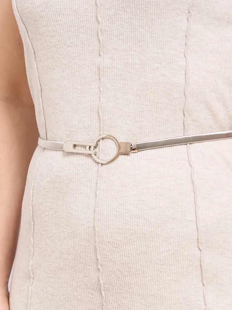 Sale Srebrny Pasek Metalowy Damski Livia Eleganza Italiano 64-100 cm Damskie Paski