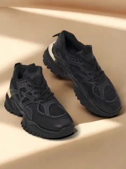 Stilosa Luma Czarne Sneakersy Damskie z Ekologicznej Skóry Damskie Sneakersy