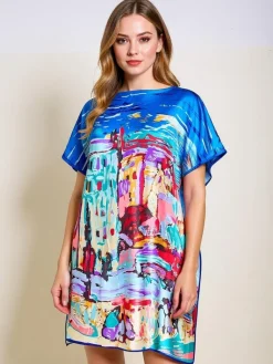 Best Sukienka pareo Demetria – wielokolorowa, uniwersalna, do kolana Narzutka Plażowa|Bluzki / Koszule / Koszulki