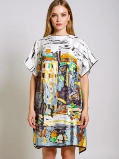 New Sukienka pareo Kalypso , wielokolorowa do kolan, uniwersalna Narzutka Plażowa|Bluzki / Koszule / Koszulki