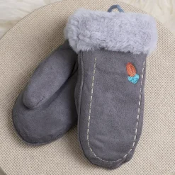 Outlet Szare dziecięce rękawiczki na sznurku i z jednym palcem - Rękawiczki Rękawiczki