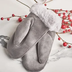 Outlet Szare dziecięce rękawiczki na sznurku i z jednym palcem - Rękawiczki Rękawiczki