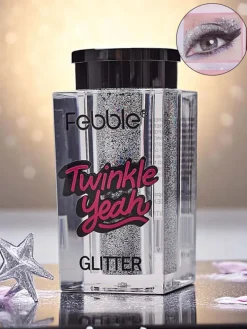 Sale Twinkle Yeah Srebrny brokat do twarzy i ciała Twarz|Oczy