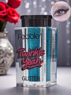 Hot Twinkle Yeah Turkusowy brokat do twarzy i ciała Twarz|Oczy