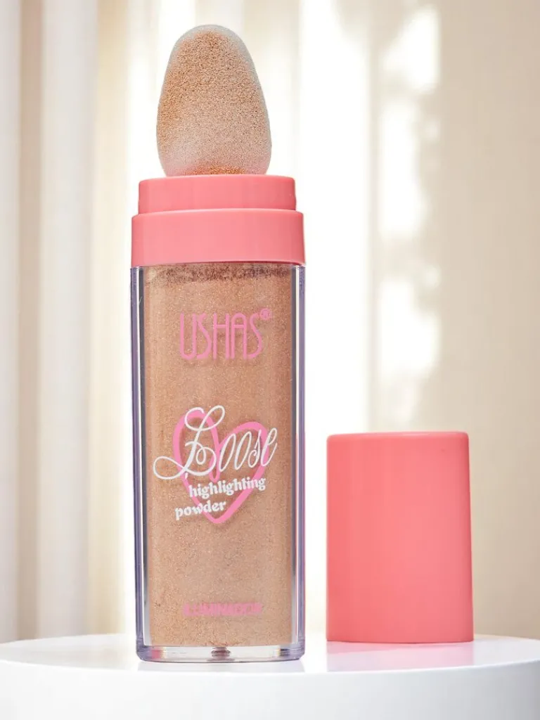 Best USHAS Sypki rozświetlacz do twarzy z gąbeczką Radiance Twarz