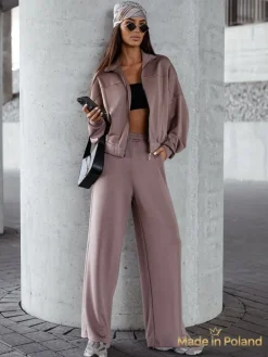 Wiskozowy Damski komplet dresowy Long Waves Damskie Komplety Damskie
