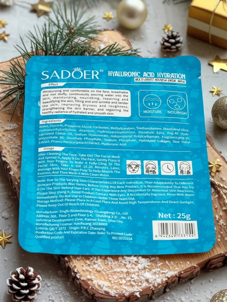 Best Świąteczna Maseczka do twarzy w płachcie z kwasem hialuronowym Twarz