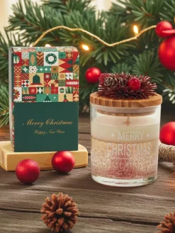 Best Świąteczna świeca zapachowa Merry Christmas Happy New Year Dekoracje I Ozdoby|Artykuły Chemiczne