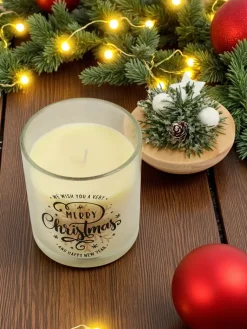 New Świąteczna świeca zapachowa Merry Christmas Happy New Year Dekoracje I Ozdoby|Artykuły Chemiczne