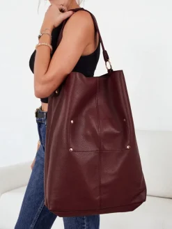 Sale Wysoka torebka damska shopper 2 częściowa eko skórzana Hollow Grace Damskie Torebki Shoppers