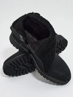 Sale Wyższe botki damskie eko zamszowe Liora Botki Z Delikatnym Ociepleniem|Botki Na Płaskim Obcasie